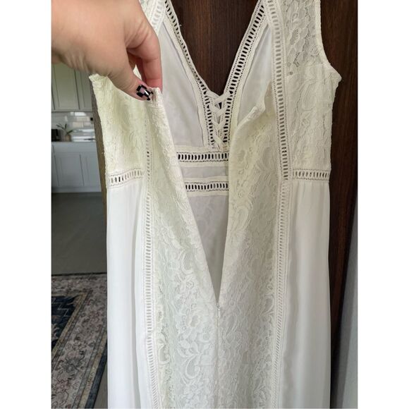 Altard State Maxi‎ Dress Women M White Boho Lace Bridal Bridesmaid Backless - Picture 10 of 15